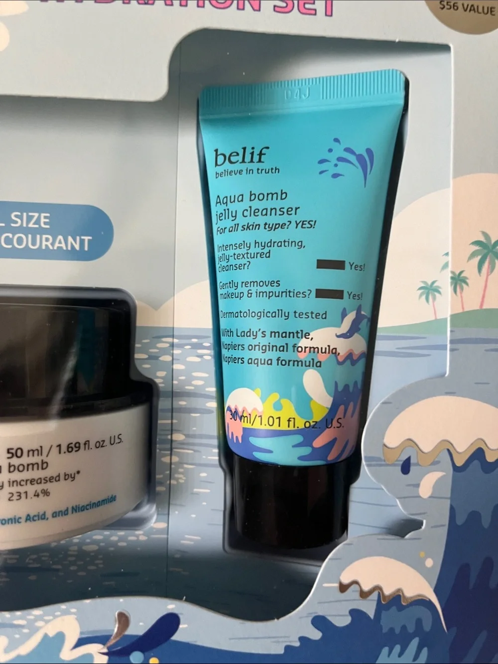 Brand New Belif Aqua Bomb Dive Into Hydration Set - Cream Toner Cleanser Eye